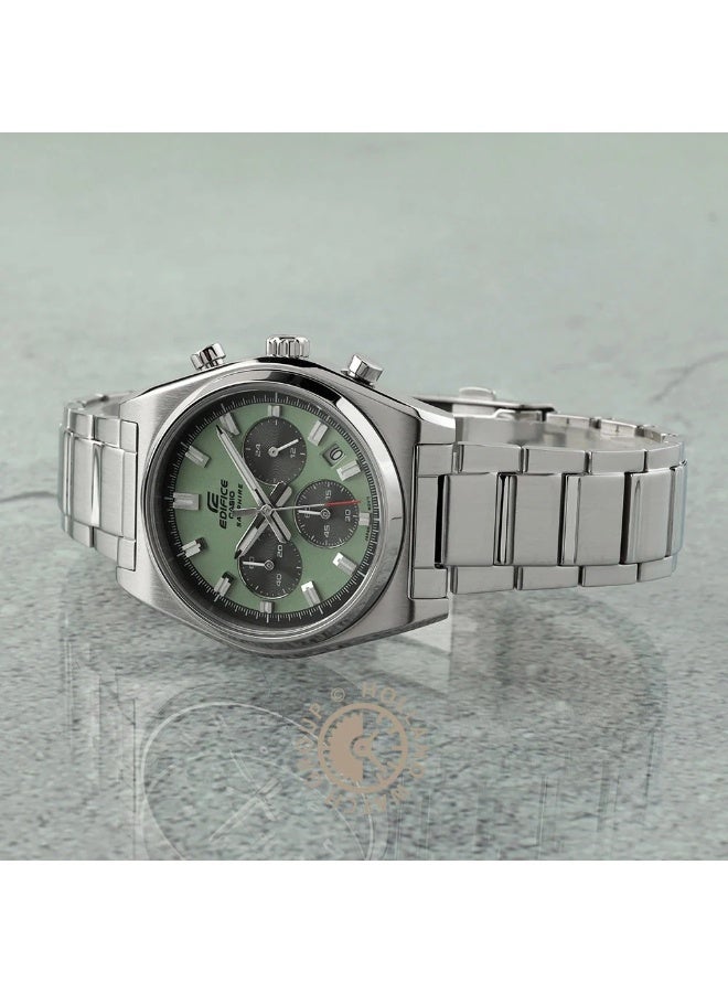 CASIO Edifice Chronograph Watch EFB‑730D‑3AV, 40 mm Green Dial, Stainless Steel Bracelet, 100M WR. - Image 3