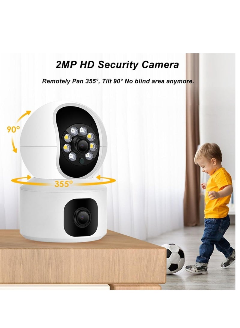 WiFi Security Camera, Storage Card Storage Dual Lens Indoor Surveillance Camera Motion Detection 100‑240V for Pet for Home - Image 4