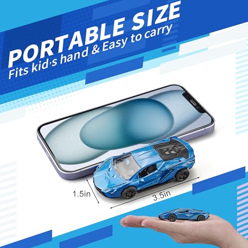 KIDAMI Racing Cars Toy Vehicles Set Die Cast Metal Toy Cars Sports Car with Pull Back Doors Openable for Toddlers Boys Girls Educational Play Birthday Gift - Image 5