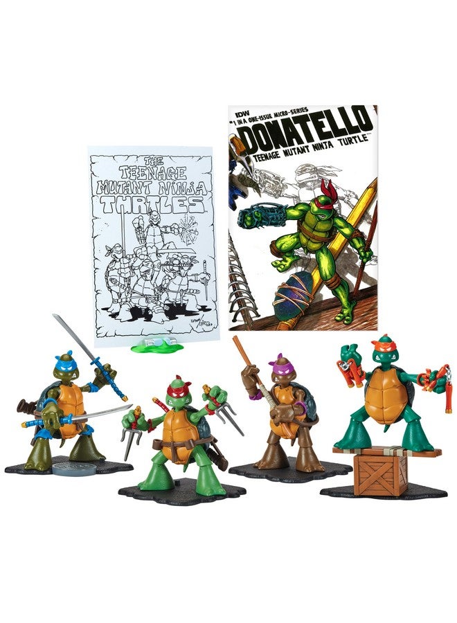 Teenage Mutant Ninja Turtles سلاحف النينجا المراهقون: تمثال جامع للرسومات الأصلية مع كتاب كوميدي من بلايميتس تويز - Image 1
