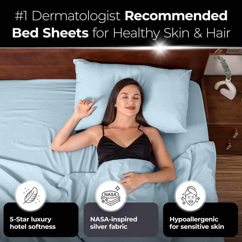 Silvery Silver Infused Bed Sheets Set - Ultra-Soft Temperature-Regulating Fabric with Self-Cleaning Technologyâ„¢ That Stays Fresh 3X Longer for Hygienic Sleep - Image 3