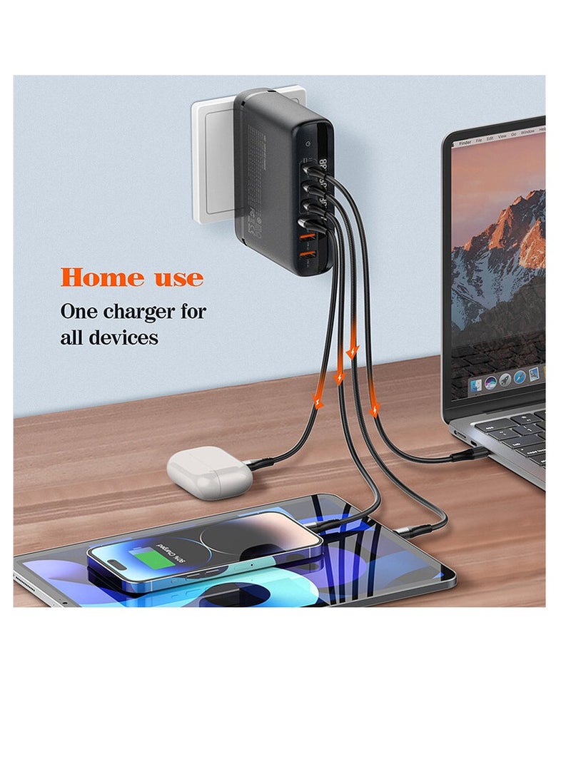 Terabyte 140W 6 Port GaN Desktop and Wall Charger UK/EU/US Plugs, 3 USB-C PD3.0, 3 USB - Image 3