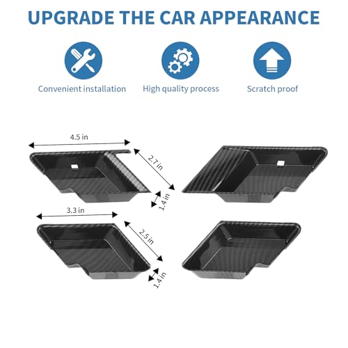 PDKLIN for Silverado Inner Door Handle Bowl Cover Trim for Chevy Silverado GMC Sierra 2022-2024 Carbon Fiber Interior Accessories 4pcs - Image 4