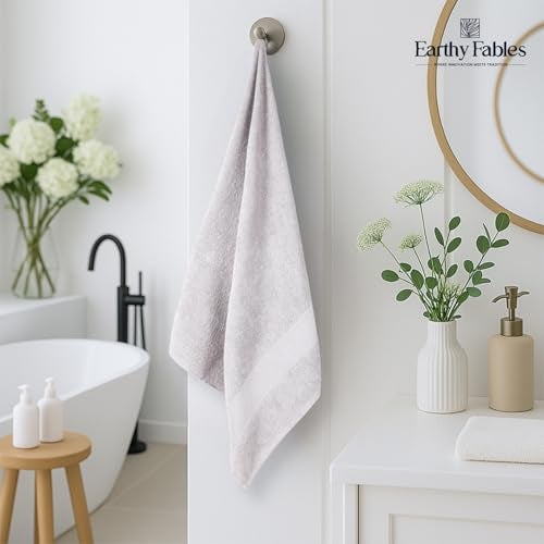 Earthy Fables Nebula Bath Towel – Pure Carded Cotton, Soft, Absorbent, Quick Dry & Skin-Friendly Towel, 140 x 70 cm, 400 GSM – Cloudy Grey - Image 2
