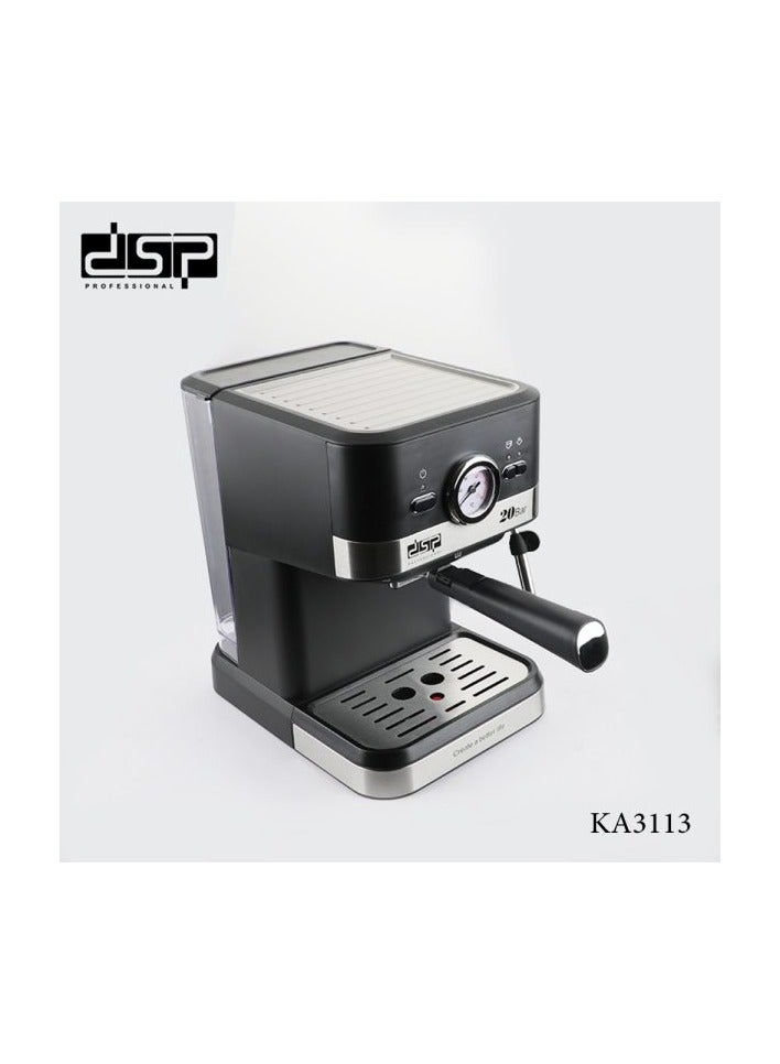 DSP KA3113 20-Bar Espresso Coffee Machine 1050W with Thermometer, Cup Warmer & 1.5L Tank – Cappuccino, Latte, Espresso Maker - Image 1