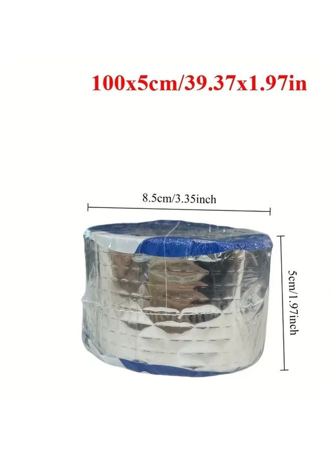 100x5cm Aluminum Foil Butyl Tape Waterproof High Temperature Resistant Self Adhesive Sealant - Image 1