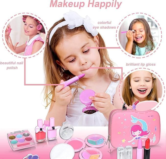Makeup Set for Little Girls - Makeup Set with Cute Cosmetic Bag - Washable Makeup Toy - Kids Gifts for Little Princess - Image 4