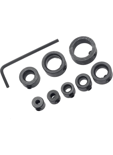 dophee Drill Stop Bit Collar Set 18 316 14 516 38 716 12 58 Adjustable Drill Depth Stop Collar Limit Ring with Allen Wrench Set for Drill Bits Consistent Drilling