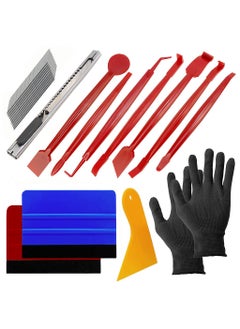 STHIRA STHIRA Car Window Film Tint Tool Kit Vinyl Wraps Application and Removal Tool Kit with 2 Pairs Gloves Felt Squeegee Scraper Edge Trimmer and Retractable Cutter for Car Wrap Window Tint  - Image 1