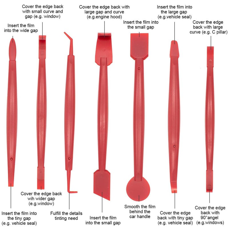 STHIRA STHIRA Car Window Film Tint Tool Kit Vinyl Wraps Application and Removal Tool Kit with 2 Pairs Gloves Felt Squeegee Scraper Edge Trimmer and Retractable Cutter for Car Wrap Window Tint  - Image 2