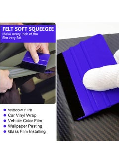 STHIRA STHIRA Car Window Film Tint Tool Kit Vinyl Wraps Application and Removal Tool Kit with 2 Pairs Gloves Felt Squeegee Scraper Edge Trimmer and Retractable Cutter for Car Wrap Window Tint  - Image 3