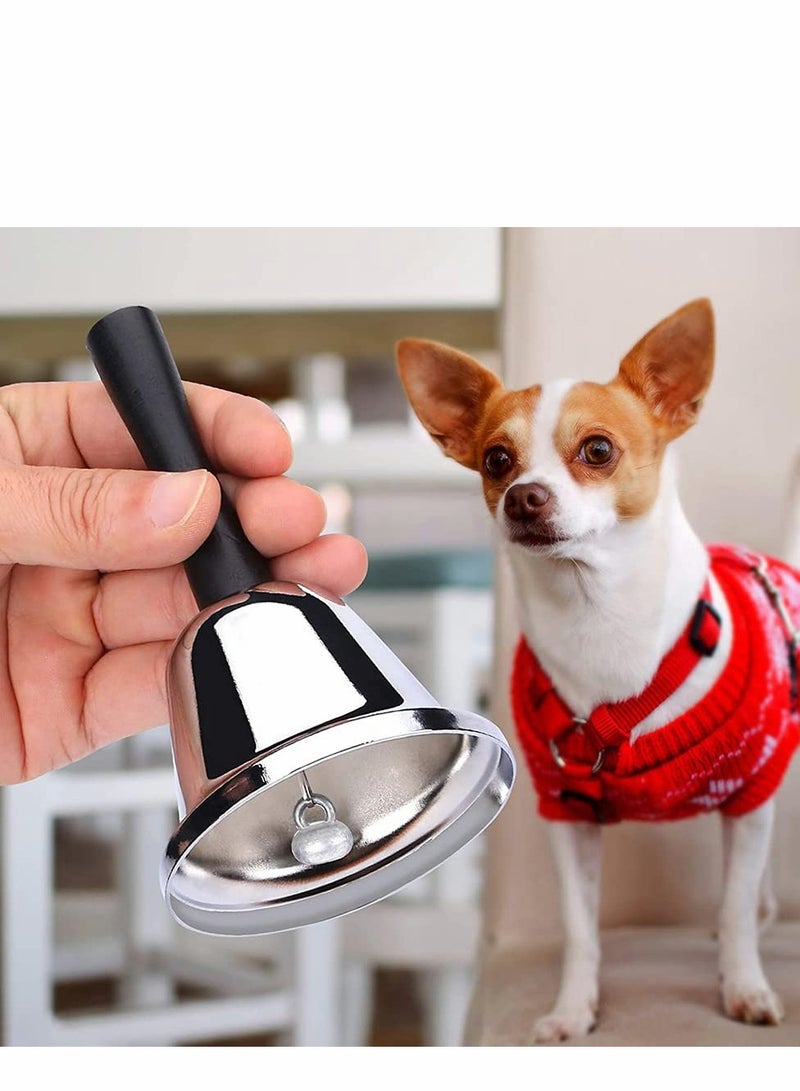 Loud Silver Steel Hand Bell for Adults Perfect for Classroom Use Food Line Alarm and Jingles - Image 3