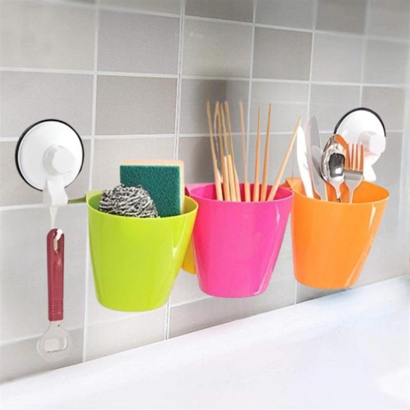 STORIA Wall Mount Toothbrush Cup Holder Toothbrushes Clip Hanger Organizer 3 Slots Toothpaste Toothbrush Storage Rack Bathroom Toiletries Organizer - Image 1