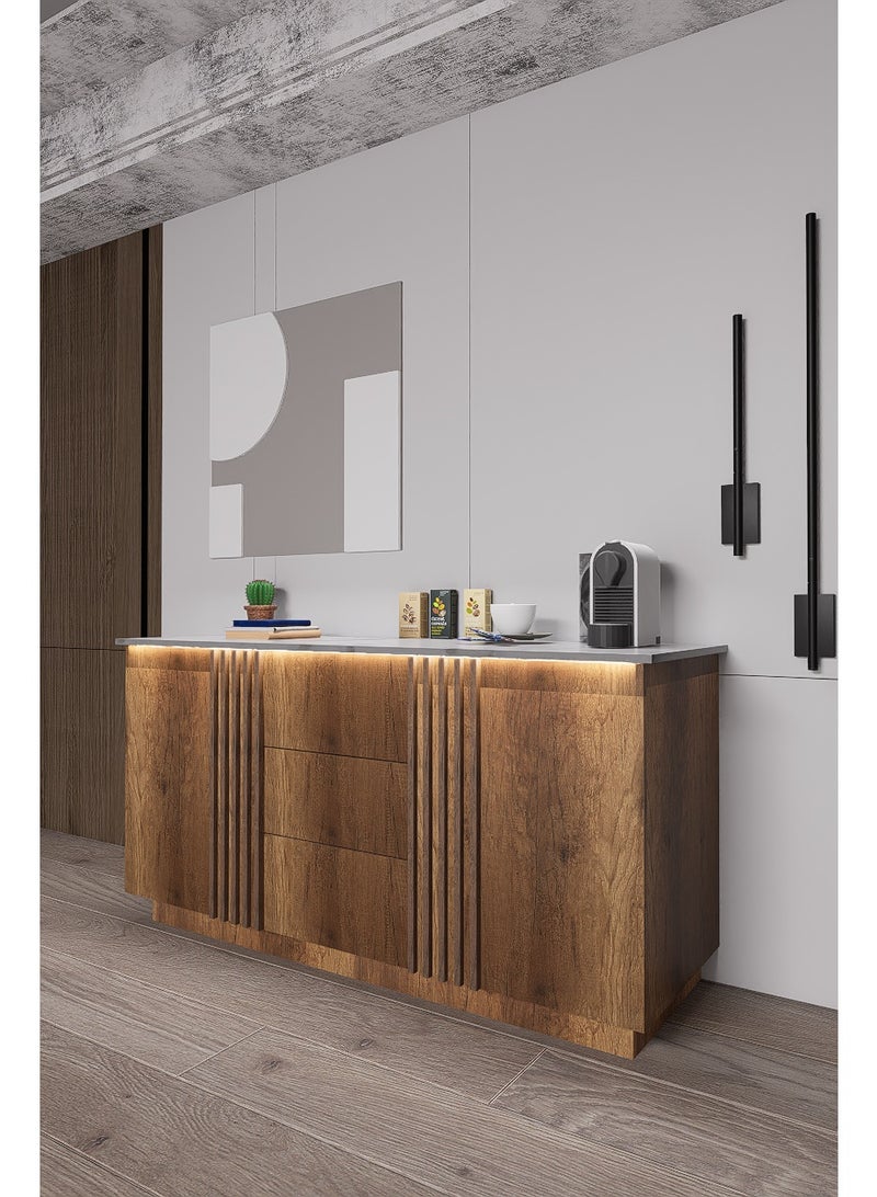 كوفي وورلد ركن القهوة باللون عسلي بالاضاءة المخفية الانيقة تكيسات الطولية. - Image 3