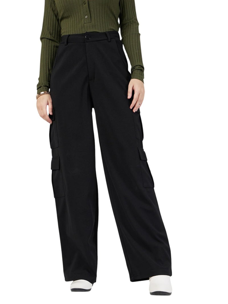 SASSAFRAS Black Multi Pocket Detail Cargo Pants - Image 1
