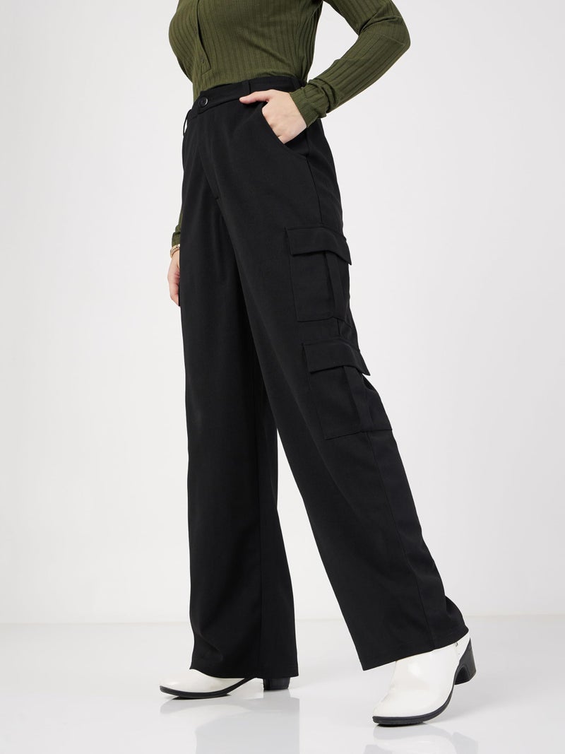 SASSAFRAS Black Multi Pocket Detail Cargo Pants - Image 3