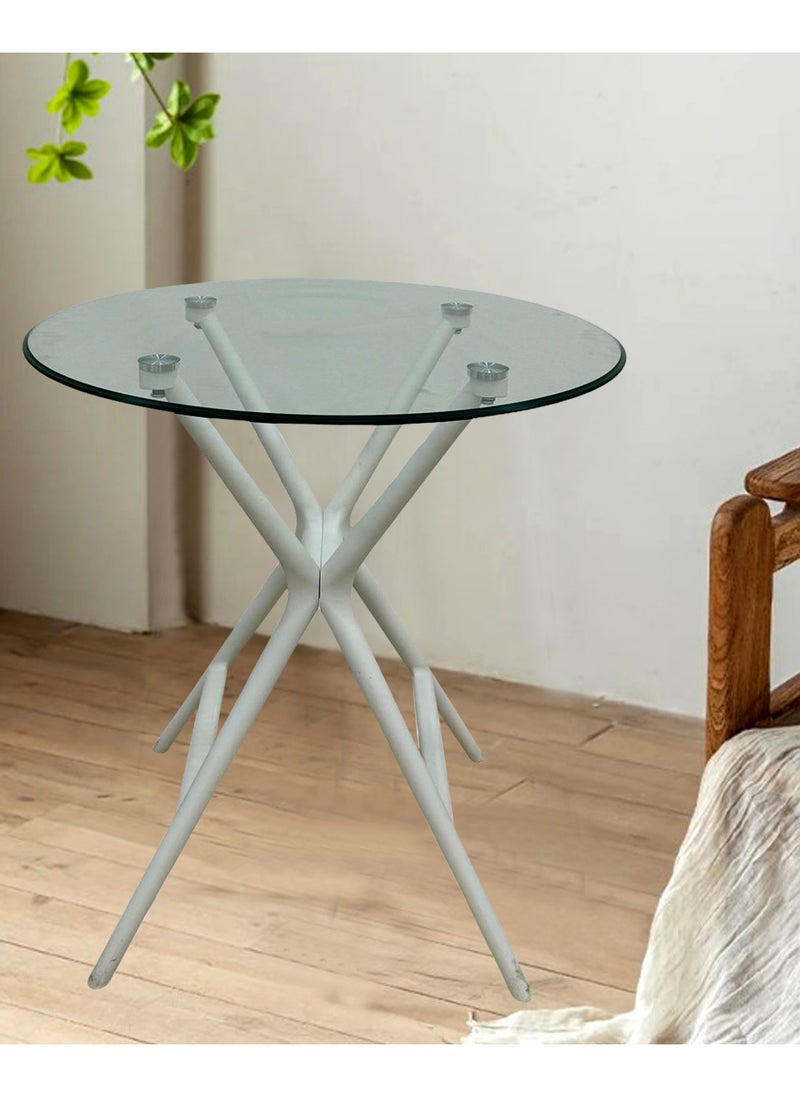 Living - Set of 2 Round Coffee Table Fiberglass Top 69*69*70 CM - Image 1