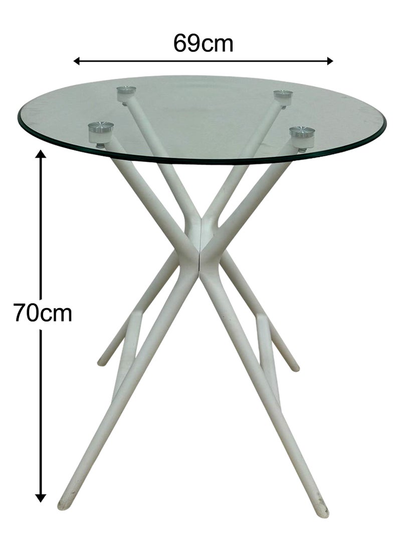 Living - Set of 2 Round Coffee Table Fiberglass Top 69*69*70 CM - Image 1