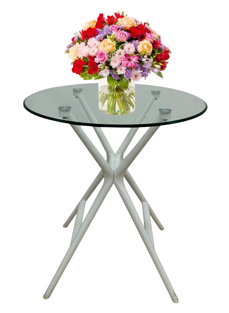 Living - Set of 2 Round Coffee Table Fiberglass Top 69*69*70 CM - Image 1