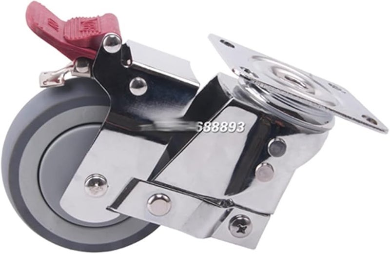 Heavy Duty 3 Inch Caster Wheel With Brake Spring Loaded Silent Damping Universal - Image 2