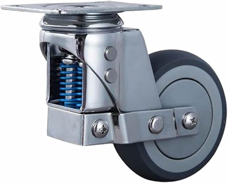 Heavy Duty 3 Inch Caster Wheel With Brake Spring Loaded Silent Damping Universal - Image 4