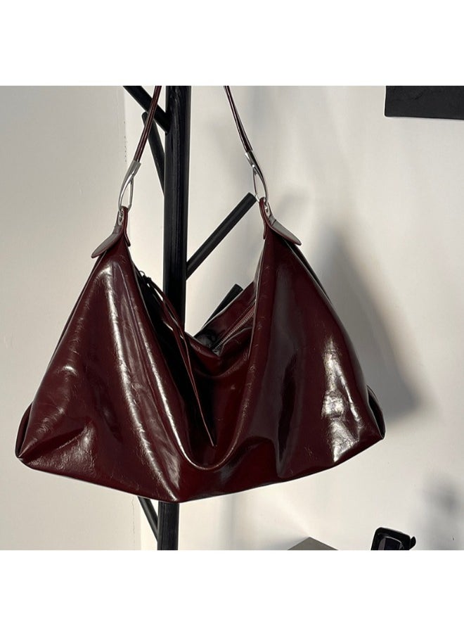 Rup Art Eye-Catching Burgundy Crossbody Tote Bag for Women - Large Capacity Handheld & Shoulder Bag in Premium Oil Leather and PU  - Image 3