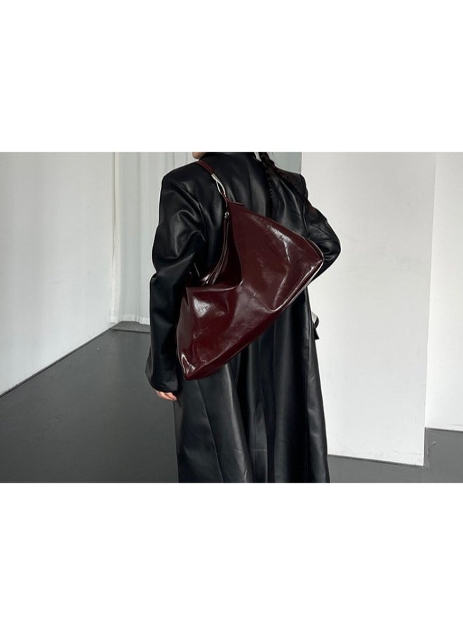 Rup Art Eye-Catching Burgundy Crossbody Tote Bag for Women - Large Capacity Handheld & Shoulder Bag in Premium Oil Leather and PU  - Image 4