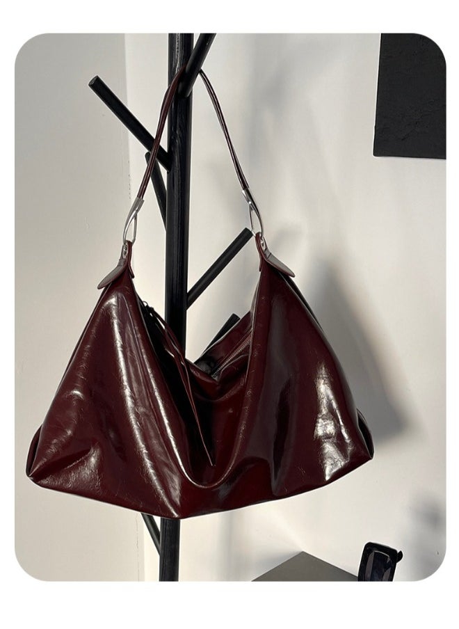Rup Art Eye-Catching Burgundy Crossbody Tote Bag for Women - Large Capacity Handheld & Shoulder Bag in Premium Oil Leather and PU  - Image 5