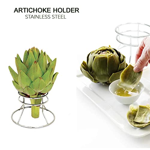 Supreme Housewares Artichoke Steamer Stainless Steel Wire Artichoke Holder, 2-Pack, One Size, Silver Artichoke Holder Rack - Image 3