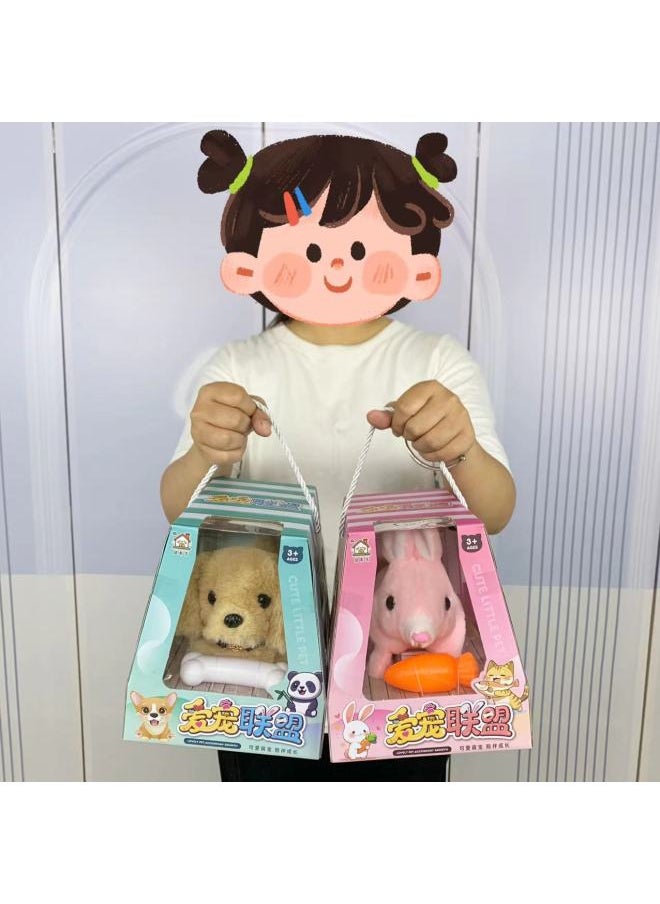 Electronic Pet Will Call Stuffed Rabbit Toy Simulation Puppy Educational Crawling Toy Gift Source Wholesale-Color:6698-1 Rabbit  - Image 2