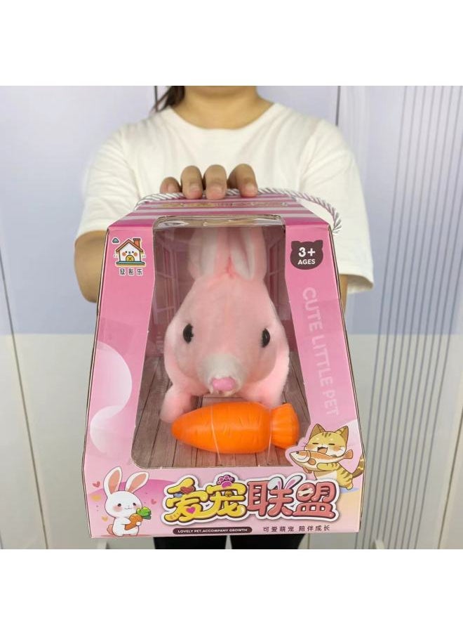 Electronic Pet Will Call Stuffed Rabbit Toy Simulation Puppy Educational Crawling Toy Gift Source Wholesale-Color:6698-1 Rabbit  - Image 1