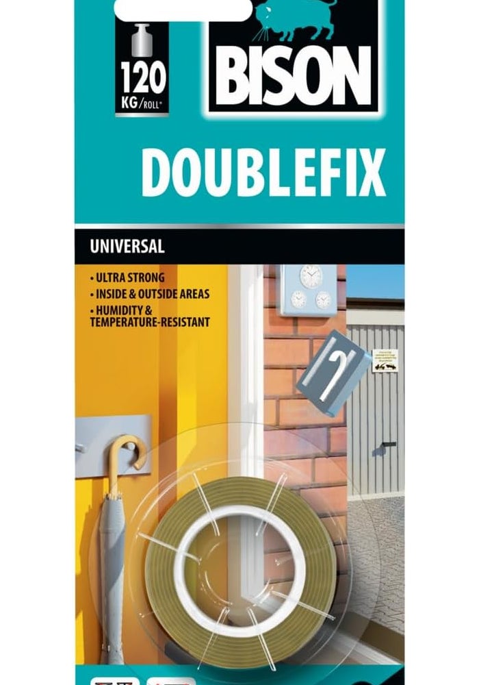 Bison Doublefix Universal Double Sided Tape 1.5m x 19mm - Image 1