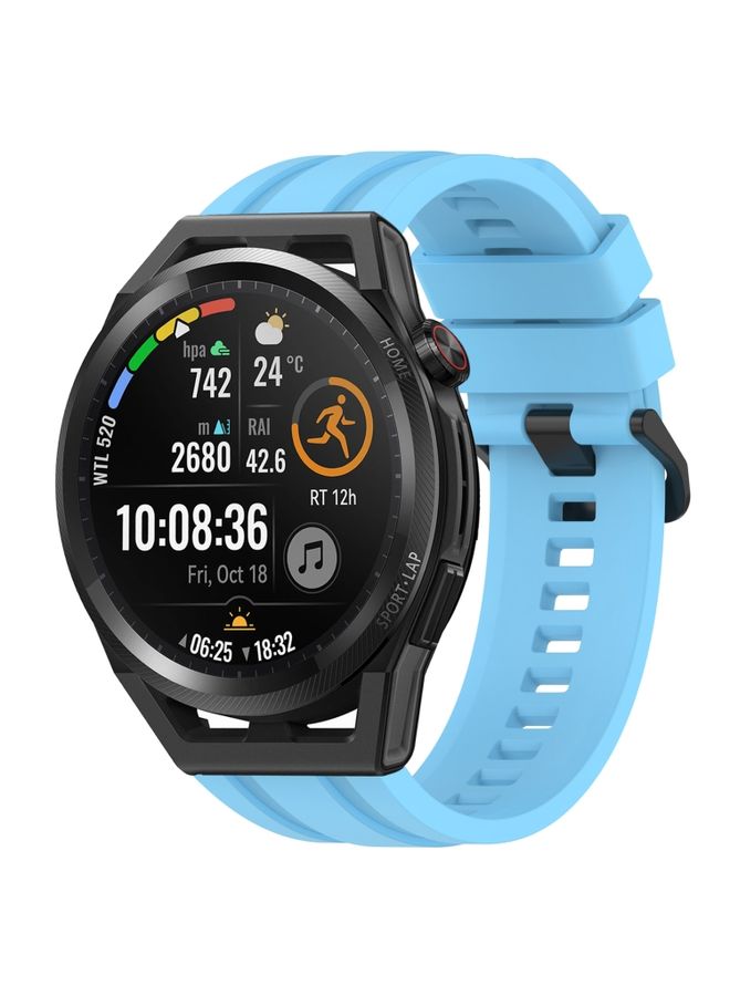 Replacement Strap For Huawei Watch Buds Long & Short Sports Solid Color Silicone Watch Band Set Sky Blue