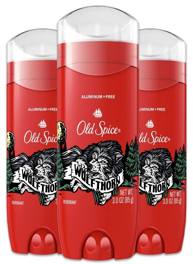 Old Spice مزيل عرق أولد سبايس خالي من الألمنيوم للرجال، وولف ثورن، حماية لمدة 48 ساعة، 3 أونصات لكل منها، عبوة من 3 - Image 1