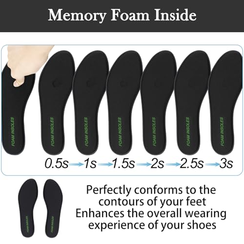 Endoto Memory Foam Insoles for Skechers Shoes Replacement Cushion Inserts for Men Shock Absorbing Foot Comfort All DayColorBlackSizeUS Men11EU45 - Image 3