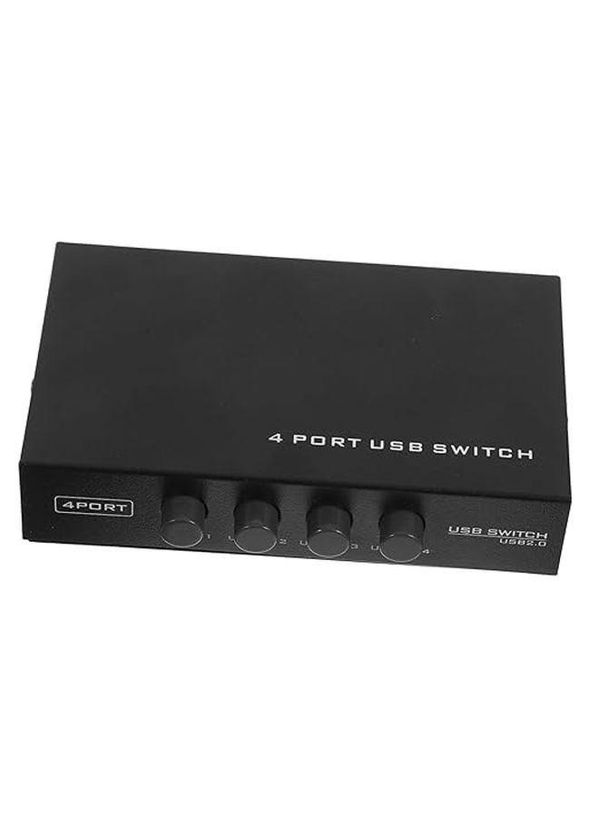 Homsfou Portable USB Printer Sharing Hub With Individual Port Buttons Black Size 11.30X7.50X2.50CM - Image 1