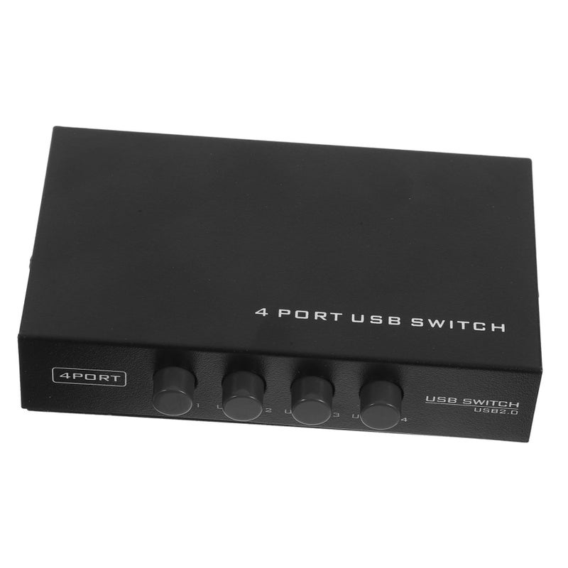 Homsfou Portable USB Printer Sharing Hub With Individual Port Buttons Black Size 11.30X7.50X2.50CM - Image 2