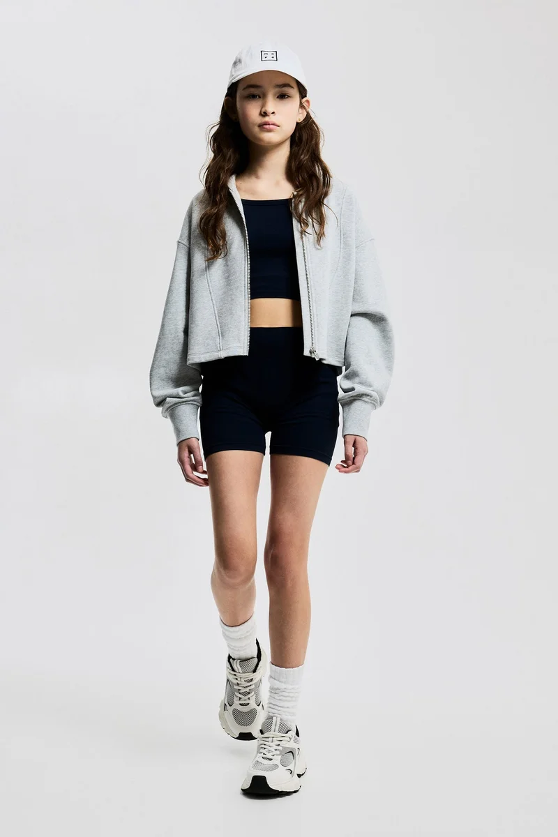 اتش اند ام طقم رياضي بدون درزات من نسيج دراي موف - قطعتين