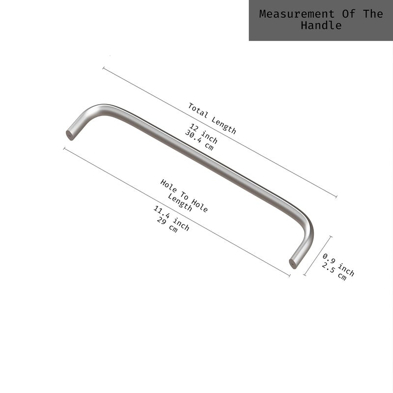Atlantic Stainless Steel Oval D Dwawer Cabinet Handles 12 Inch Total Length 304 mm Hole to Hole 290 mm Twotone Finish Pack of 6 Pieces Pull Handle - Image 2