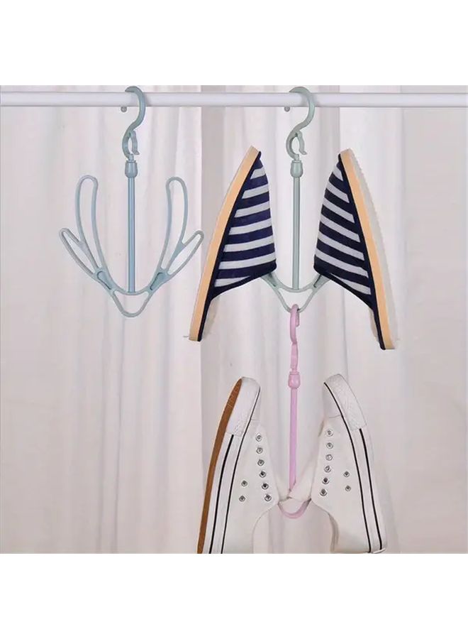 2pcs Pastel Color Rotating Hooks Shoe Drying Rack Heavy Duty Space Saving Storage Organizer - Image 3