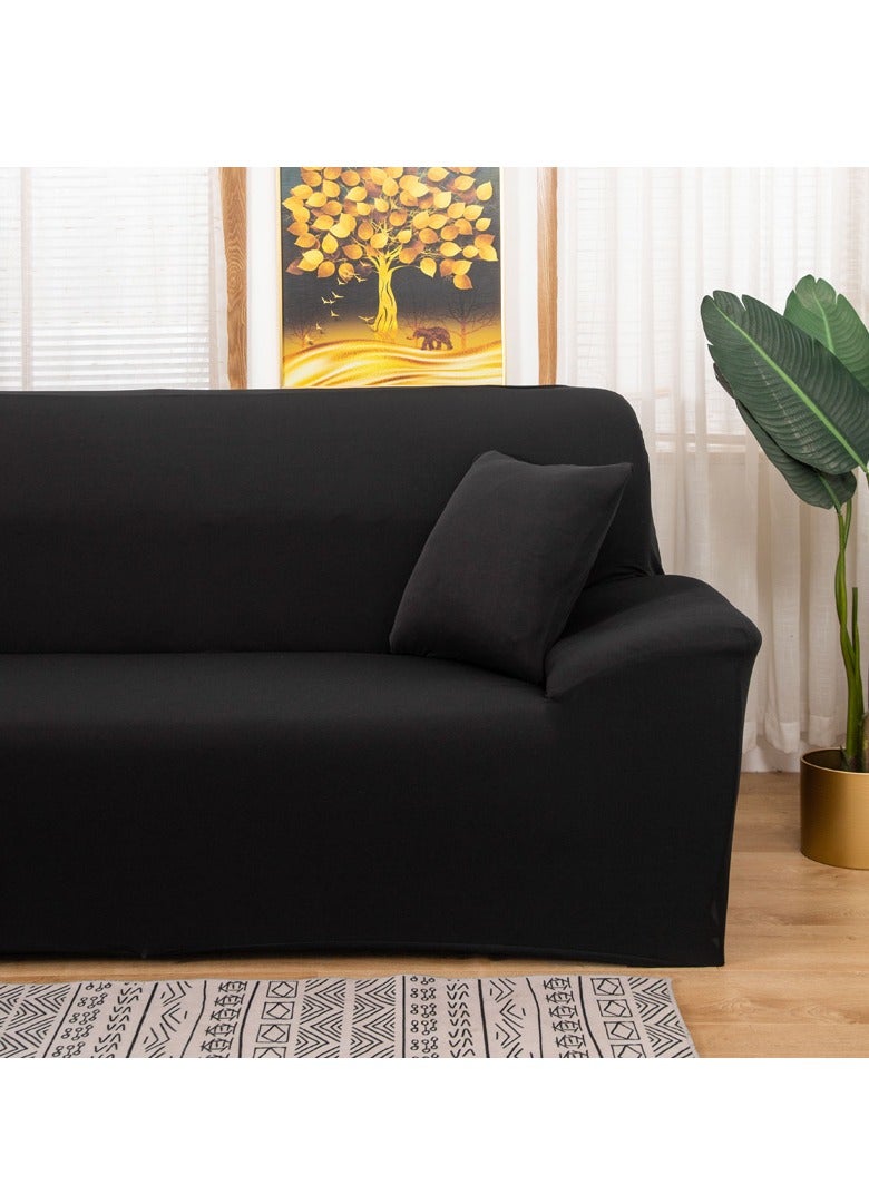 DUNISO Sofa cover, elastic sofa protective cover, anti slip furniture cover, anti fouling and wear resistant, suitable for all seasons, suitable for three seater sofas, 190 to 230cm,black - Image 2