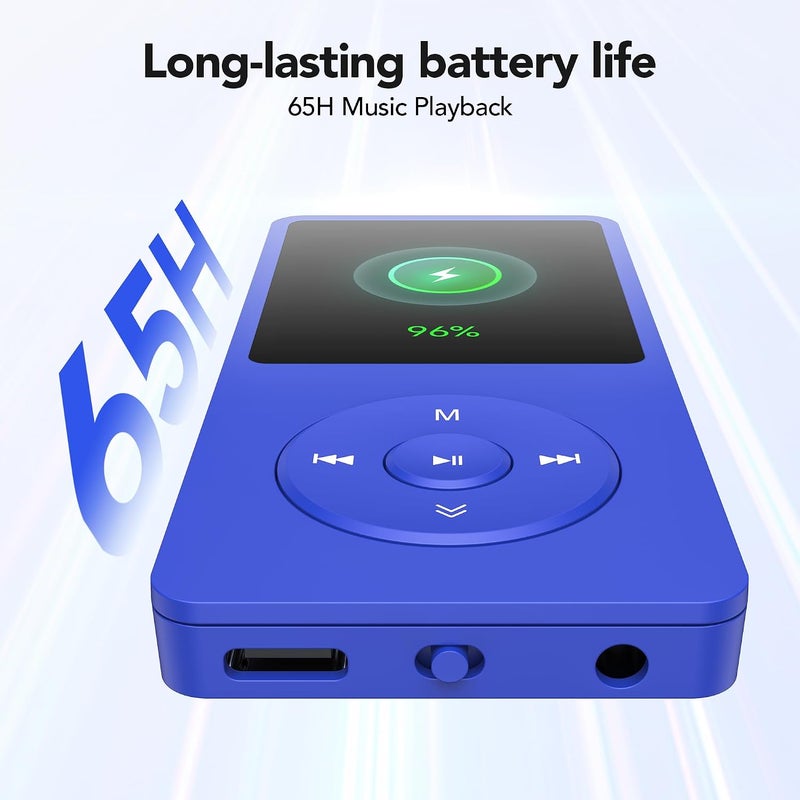 AGPtek 8GB A02 MP3 Player 70 Hours Playback Lossless Sound Music Player Supports up to 128GB Dark Blue Multifunctional Sports Running MP3 Player for Indoor Outdoor - Image 3
