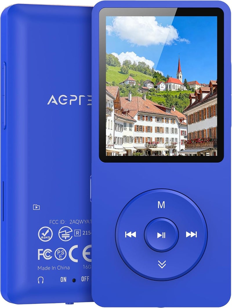 AGPtek 8GB A02 MP3 Player 70 Hours Playback Lossless Sound Music Player Supports up to 128GB Dark Blue Multifunctional Sports Running MP3 Player for Indoor Outdoor - Image 1