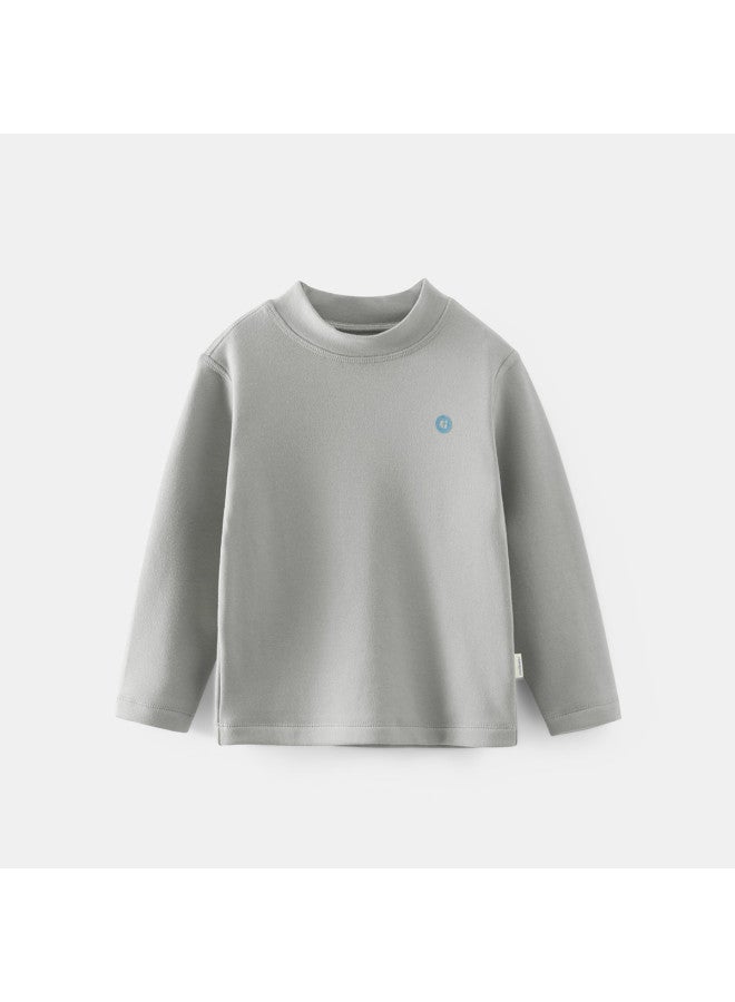 Limited Stock, No Restock] Winter Base Layer Shirt Boys' T-shirt Solid Color Long Sleeve Girls' Base Layer Top Kids' Clothing - Image 5