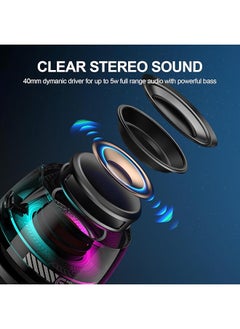 erorex G100 Magnetic Bluetooth Speaker 5W Mini Speakers Wireless With Bluetooth 5.3 Rgb Light Game Mode 7H Playtime Portable Phone Stand For Iphone Travel Golf Cart Black  - Image 3