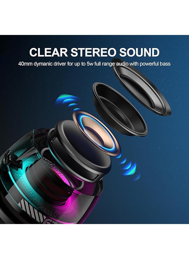 erorex G100 Magnetic Bluetooth Speaker 5W Mini Speakers Wireless With Bluetooth 5.3 Rgb Light Game Mode 7H Playtime Portable Phone Stand For Iphone Travel Golf Cart Black  - Image 3