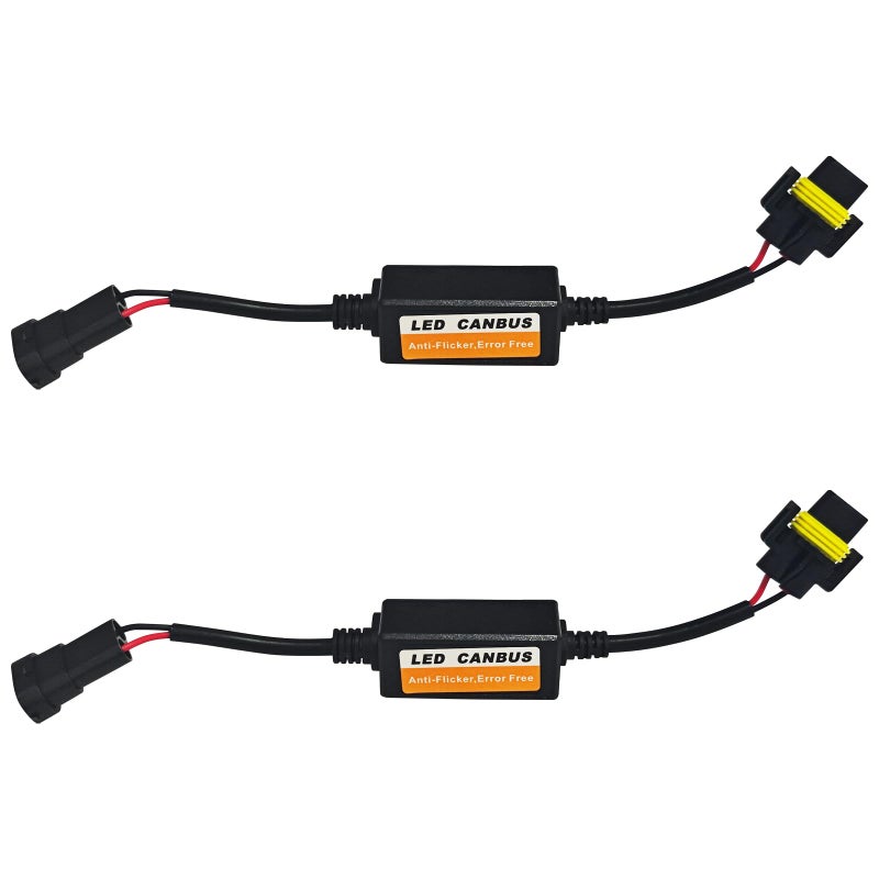 Eponcia Car LED CAN Bus Decoder H11 Load Resistor Turn Signal Harness Adapter AntiFlicker Error Decoder Resistor Universal for LED Headlight Tail Light Conversion Kit H8H9H11 2PCS - Image 3