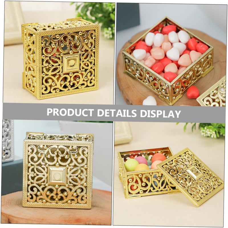 IDEANATEGRATE 12pcs Gold Candy Boxes for Wedding Party Bridesmaid Proposal Small Treat Storage Containers Reusable Candy Wrapping Boxes - Image 5