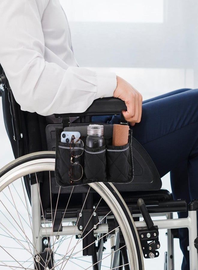 Psyqtsuary 1PC Wheelchair Side Bag, Wheelchair Bag Armres Waterproof Wheelchair Armrest Pouch with Reflective Stripe, Bag for Wheelchair Side Organizer Wheelchair Pouch Side Pocket for Walker Rollator Wheelchair - Image 5