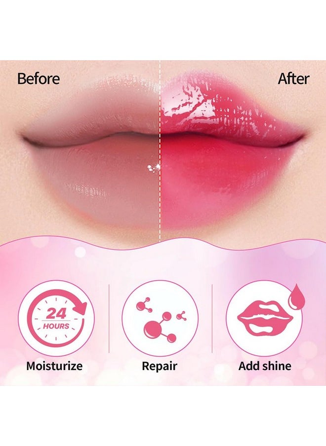 Gecomo Hydrating Lip Glow Oil, Moisturizing Lip Glow Oil, Nourishing Glossy Transparent Lip Oil, Plumping Lip Oil, Lip Balm, Non-sticky Tinted Toot Lip Balm for Lip Care (RASPBERRY) 0.2 OZ  - Image 3